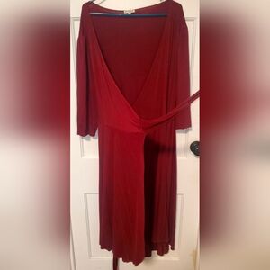 Elegant Red Wrap Dress